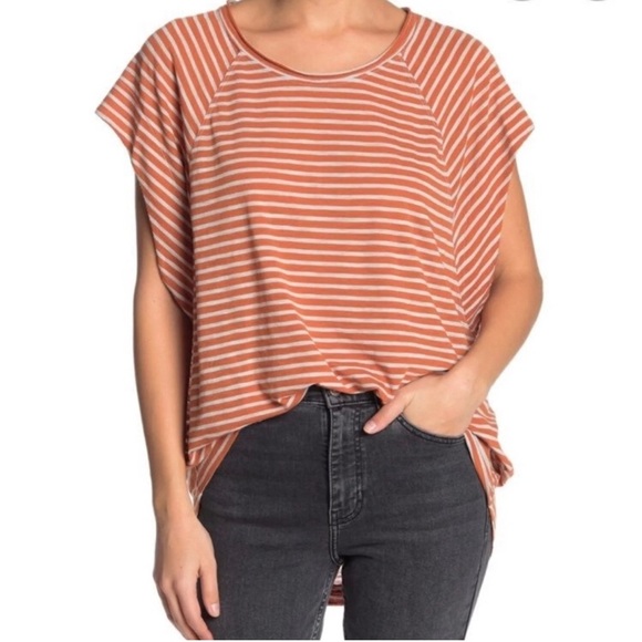 Free People Women's Halo T-Shirt Orange Size Medium oversized New - Picture 1 of 10